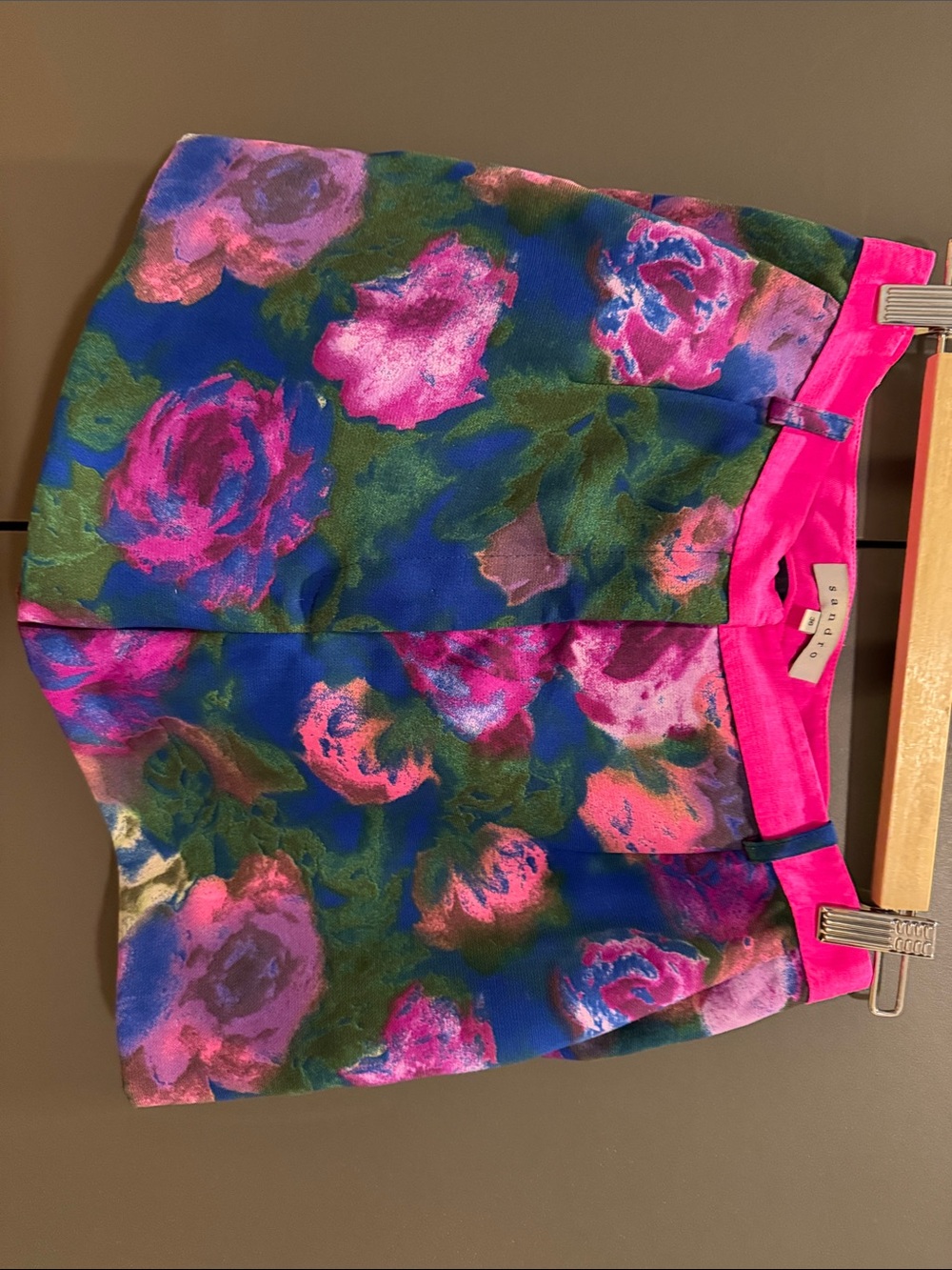 Sandro Floral Mini Skirt - Pink & Blue